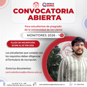 CONVOCATORIA DE MONITORES PARA EL PERIODO 2026-1